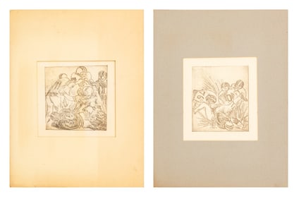 American Football Scene Etchings, 2