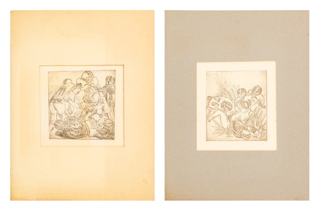 American Football Scene Etchings, 2 (1 of 8)