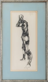 Preston McClanhan Standing Nude Ink on Paper, 1959