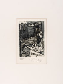 Nahum Tschacbasov Nude Figural Group Etching, 1949