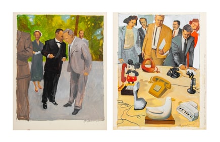 Michael Paraskevas Figural Compositions Acrylic, 2