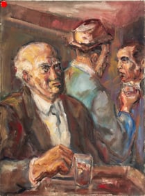 Henry D'Amico 3 Males Drinking Oil on Canvas