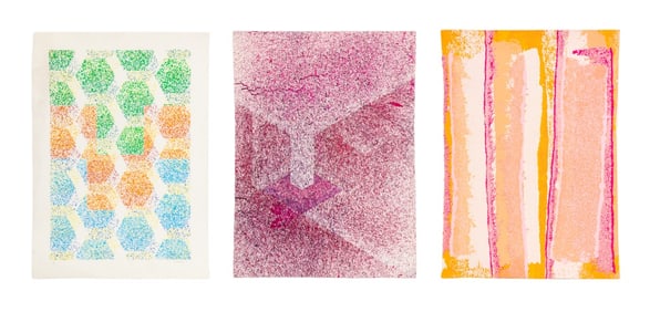 Illegibly Signed Abstract Screenprints, 3