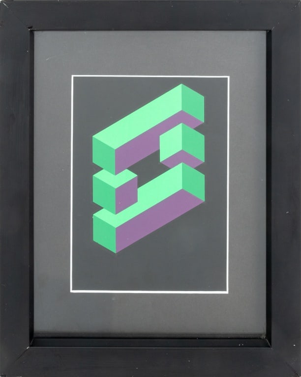 Victor Vasarely Style Geometric Serigraph (1 of 4)