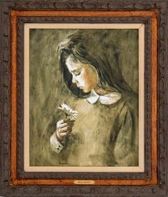 Frank Palmieri Young Girl Oil on Masonite