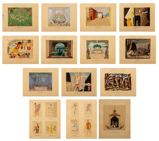 European Rideau de Fond Pochoir Prints, 26