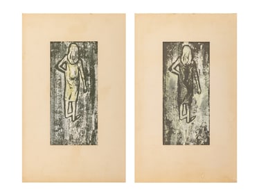 Diane Brandt Figure Studies Gouache on Paper, 2