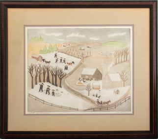 Christian Newswanger "Winter in Amishland" Etching
