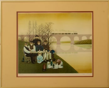 Jan Balet "The Picnic" Lithograph, 1978