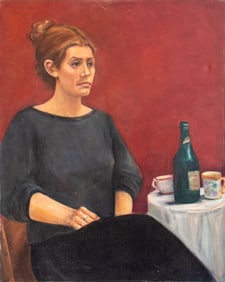 Penny Purpura Seated Woman Oil on Canvas