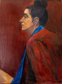 Penny Purpura Lady in Red Oil on Canvas