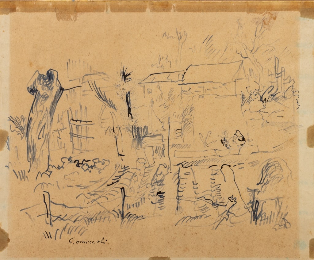 Giovanni Omiccioli House and Garden Ink on Paper (1 of 5)