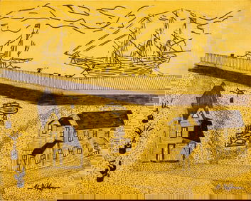 Albert Hoffman "Gardner's Basin" Pen and Ink, 1977