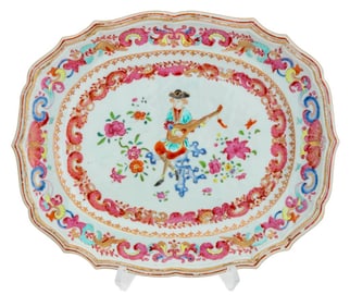 Chinese Export Musician Famille Rose Platter