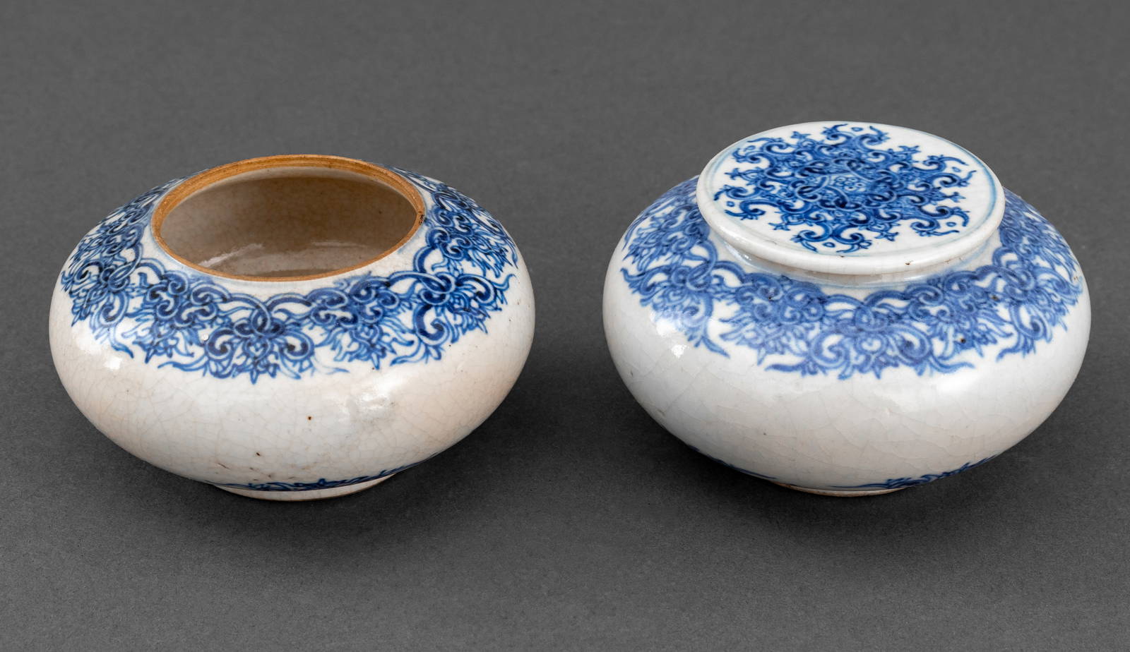 Chinese Jiajing Mark Blue White Porcelain Boxes, 2