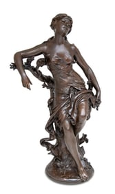 Henri Ple "La Nymphe" Patinated Bronze Sculpture