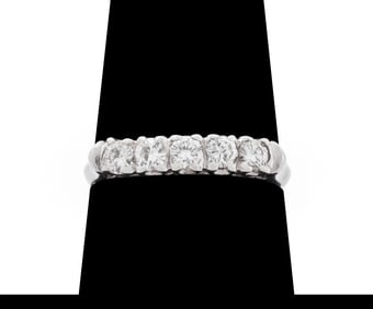 14K White Gold Diamond Band