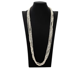 14K Gold Multi-Strand Freshwater Pearl Necklace