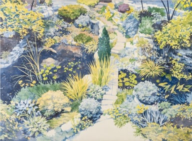 Carl E. Schwartz Rock Garden Oil on Canvas