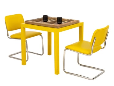 Werner Kammer Yellow & Chrome Backgammon Set