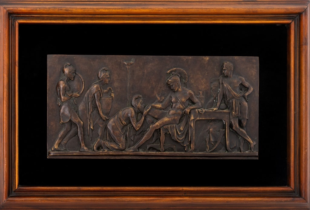 Grand Tour Achilles and Priam Bronze Relief Plaque (1 of 3)