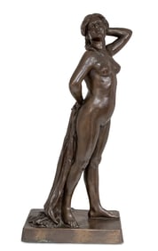 Art Nouveau "The Bather" Patinated Bronze