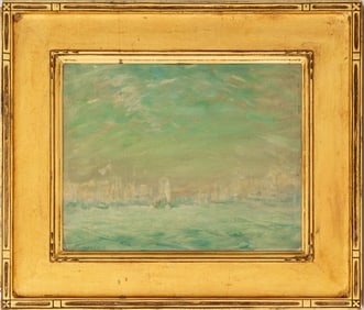Arthur Goodwin Harbor Mists - A View of Boston Oil