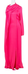 Schiaparelli Pink Silk Evening Gown