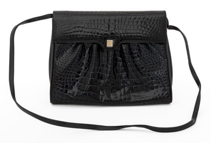 Fendi Crocodile-Embossed Leather Shoulder Bag
