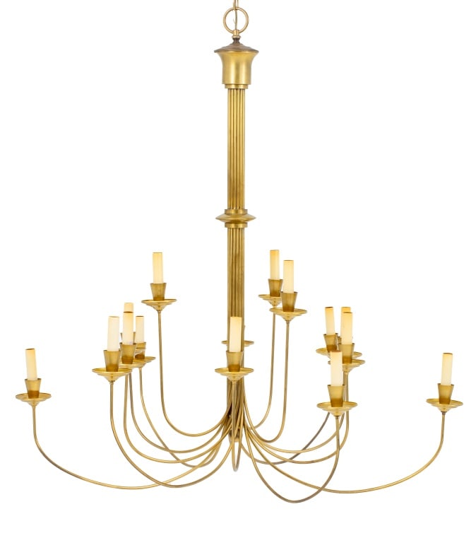 Mid-Century Modern Brass Twisted Arm Chandelier (1 of 7)