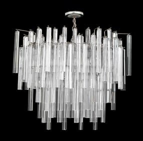 Venini for Camer Triedri Glass Chandelier, 1970s