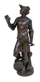 Jacopo Sansavino "Mercury" Patinated Bronze