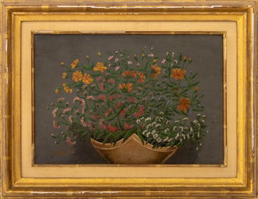 Andre Bauchant Flower Bouquet Oil, 1928