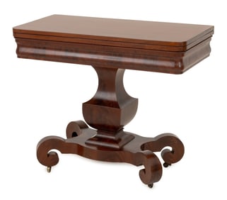 American Empire Mahogany Flip-Top Center Table