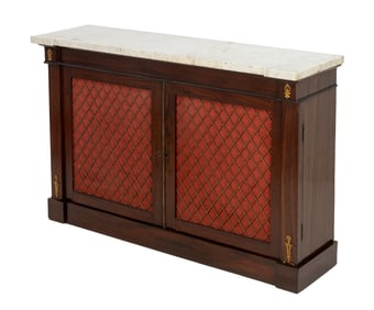 Regency Style Mahogany Marble Top Sideboard