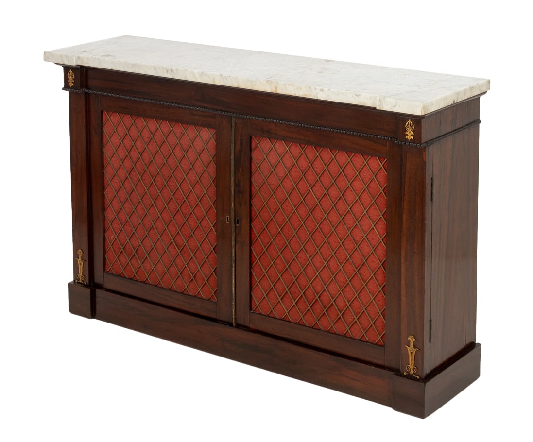 Regency Style Mahogany Marble Top Sideboard (1 of 9)