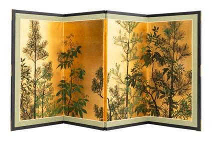 Japanese 4-Panel Byobu Screen