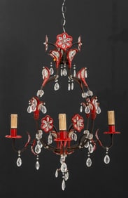 Mid-Century Modern Enameled Floriform Chandelier