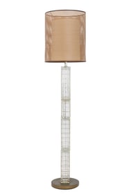 Mid-Century Modern Glass Block Floor Lamp