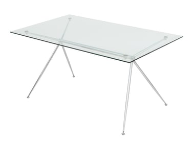 Italian Balutto Associati Glass Top Chrome Desk