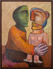 Arnaldo Miccoli "The Ventriloquist" Oil on Canvas
