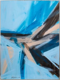 Illegibly Signed Abstraction Acrylic, 1989