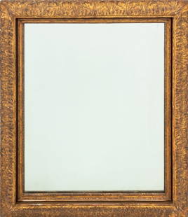 Victorian Style Giltwood Mirror: Victorian Style Giltwood Mirror, 20th century, with acanthus leaf motif. Mirror: 29.5" H x 24.5" W; frame: 37.5" H x 32.5" W x 2.5" D. Provenance: Property from the residence of the MacArthur family.