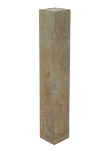 Gray Rhyolite Pedestal: Gray Rhyolite Pedestal. 50.25" H x 8" W x 8" D. Provenance: From a Chelsea, New York City Collection. Keywords: Modern Furniture, Mineral specimen, Jasper, Hardstone, High table, Base, Plant stand,