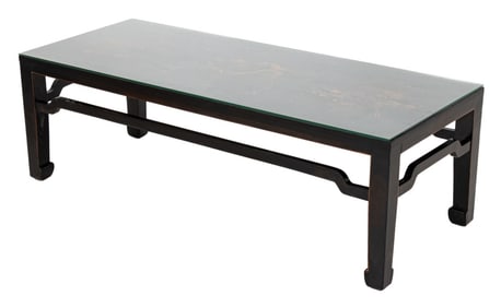 Chinese Black Lacquered Wood Coffee Table
