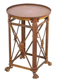 Roman Style Brass Circular Side Table