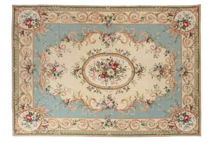 Aubusson Style Needlepoint Carpet, 11' x 7' 11"