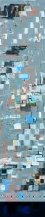 Joshua Breslow Post-Cubist Oil on Canvas: Joshua Breslow (American, XX-XXI), Post-Cubist Composition, Oil on Canvas, unsigned and unframed. 38" H x 8" W. Provenance: From a New York City Collection. Keywords: Painting, Oil painting, Works on