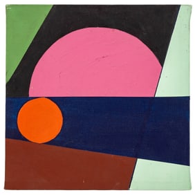 Sara Pines Geometric Composition Oil on Canvas