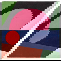 Sara Pines Geometric Composition Oil on Canvas